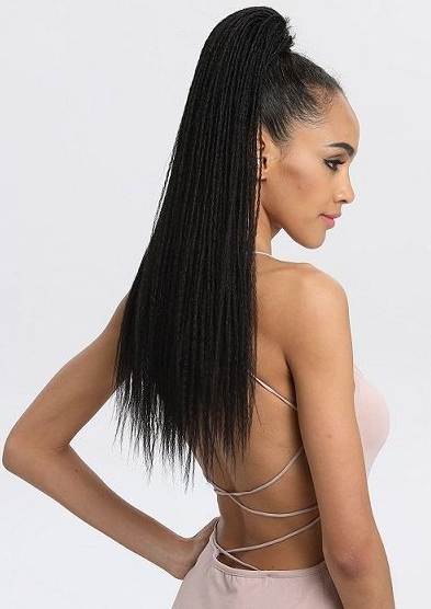 cheveux synthetique ponytails sleek hair